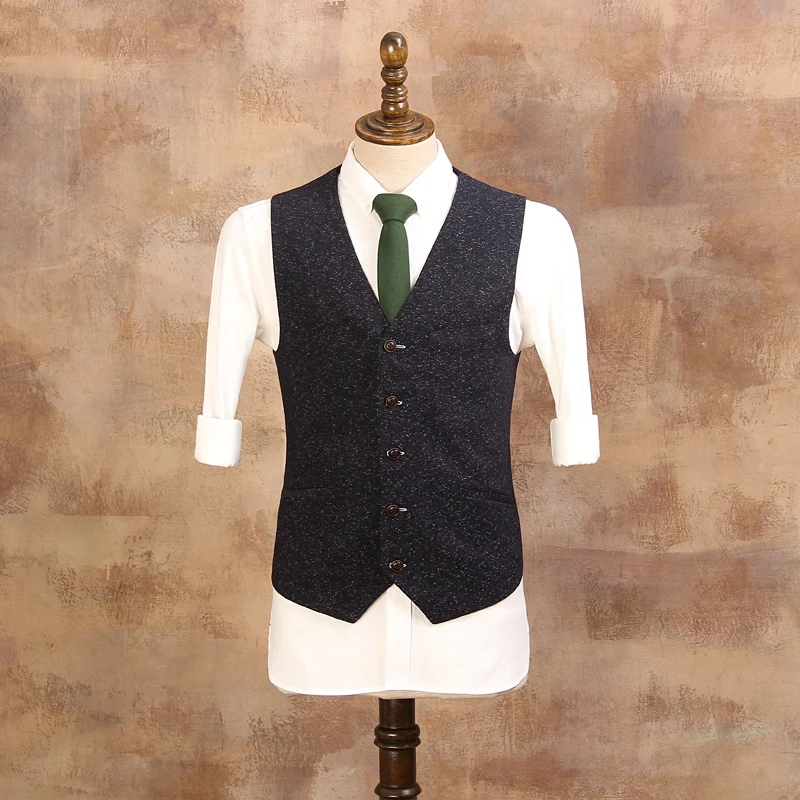 Buy Fashion Vintage Blue Suit Vests Men's Thick