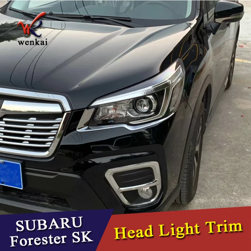 

Head Light Cover For Subaru Forester SK 2018 2019 Chrome Front Lamp Headlight Trims Styling Eyebrow