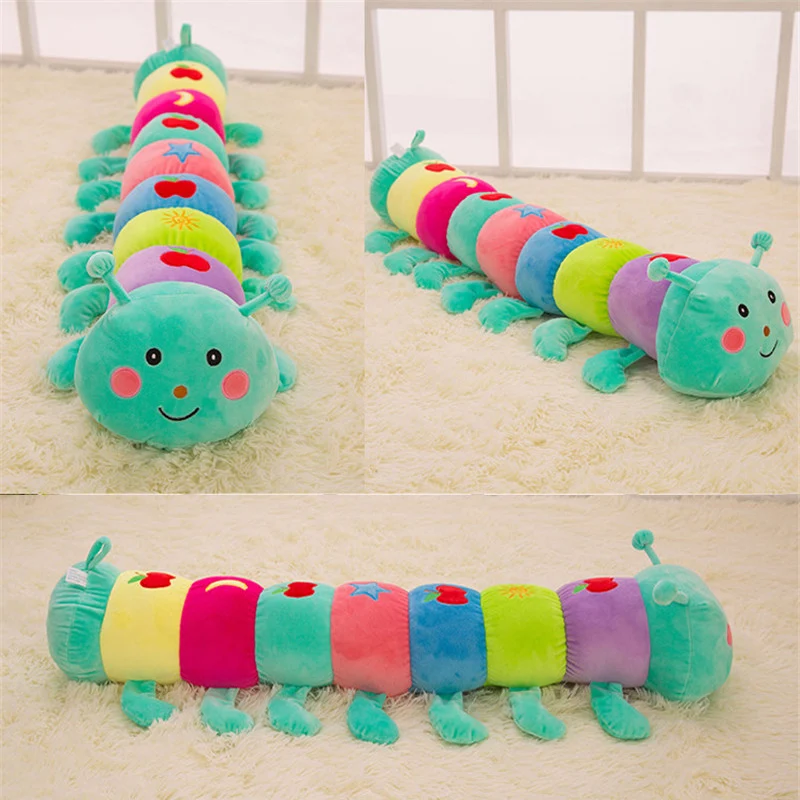 Giant Soft Caterpillar Sleeping Pillow Doll Huge Stuffed Colorful Anime Toys