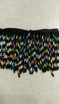 

Beaded fringe Tassel lace latin trimming lace 7cm width for decoration dance dress/fashion designer
