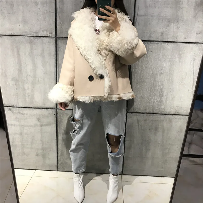 

ladies suede jacket women lamb fur jacket shearling jacket