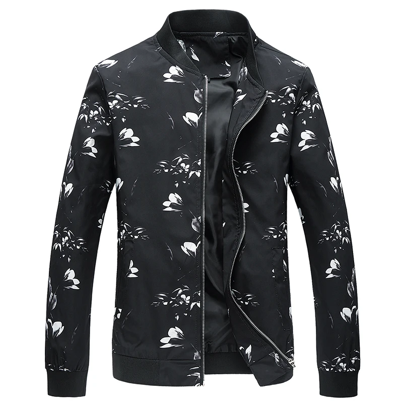 Floral Print Jacket Coat Men Fahion Style Slim Fit Male Jacket Coats ...