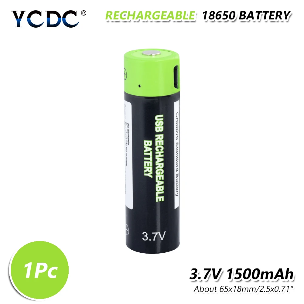 18650USB аккумуляторная батарея 3,7 V 1500mAh батарея микро usb зарядка игрушки пульт дистанционного управления литий-полимерный аккумулятор - Цвет: 1Pc