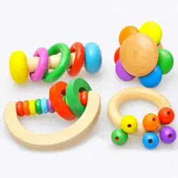 2017 малыш игрушки для малышей колокольчик деревянная погремушка игрушка деревянный колокольчик развивающий инструмент малышей погремушки