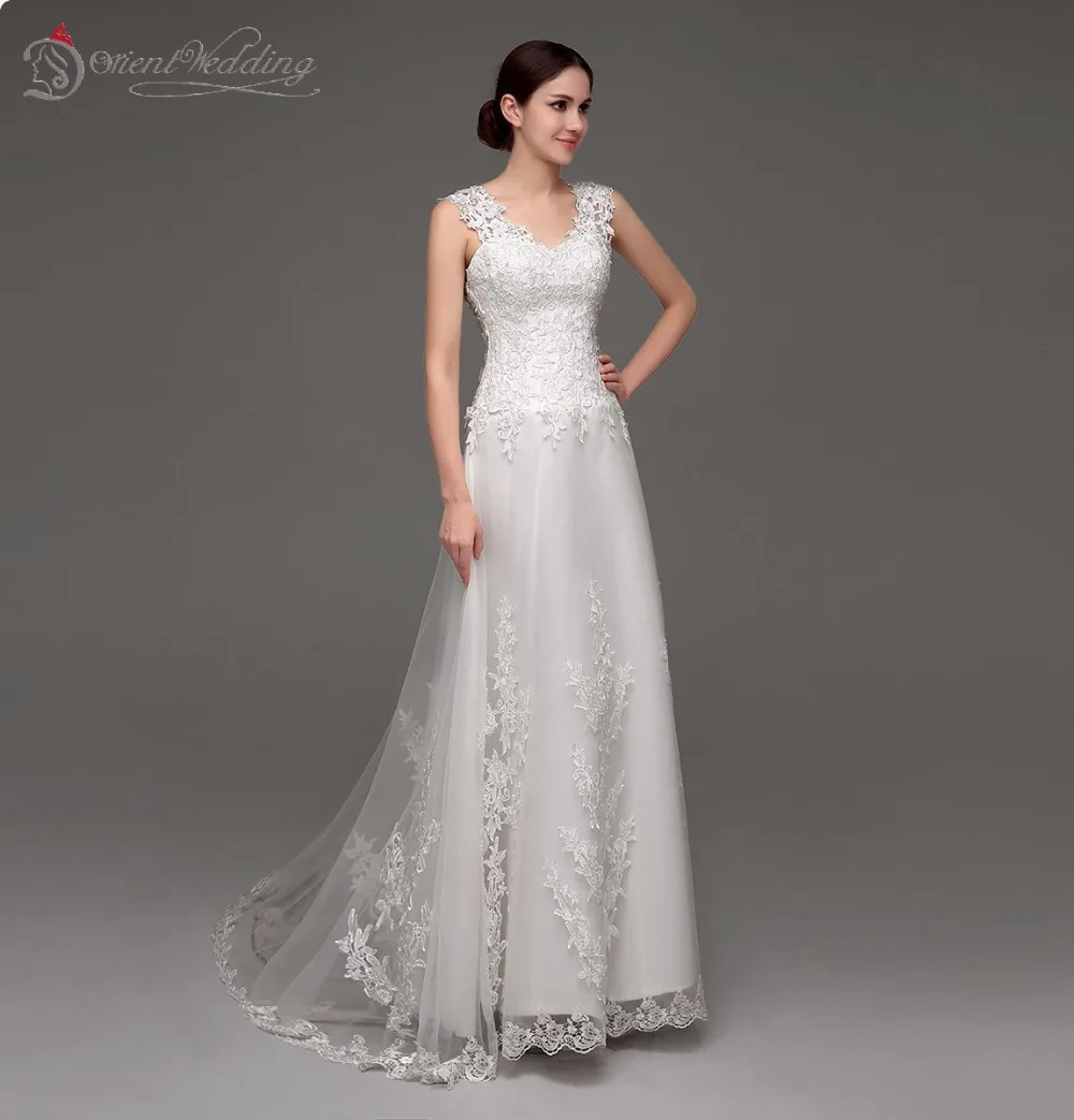 Lace Tulle Cheap Backless Sheath Wedding Dresses China robe de mariage
