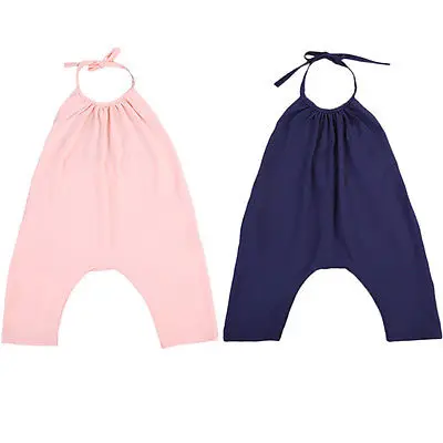 

2017 Newborn Toddler Summer Kids Baby Girls Straps Jumpsuit Floral Sleeveless Romper Harem Pants Clothing
