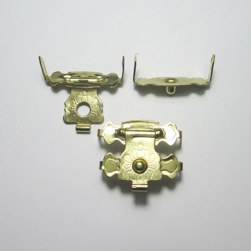 래치 캐치 황동 버클 걸쇠 래치 후크 17x17mm, 나무 포장 레드 와인 보석 상자 서랍 가구 장식 100 피스