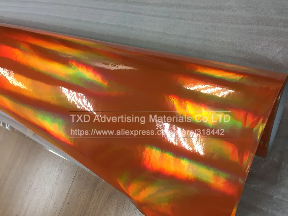 20x49 см/партия оранжевая Лазерная автомобильная пленка голографическая Радужная