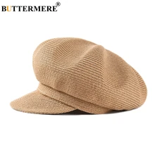 BUTTERMERE, газетная Кепка, женские верблюжьи соломенные береты для девочек, винтажный артист Бейкер, Дакбилл, летняя шапка для женщин, живописная однотонная Детская кепка