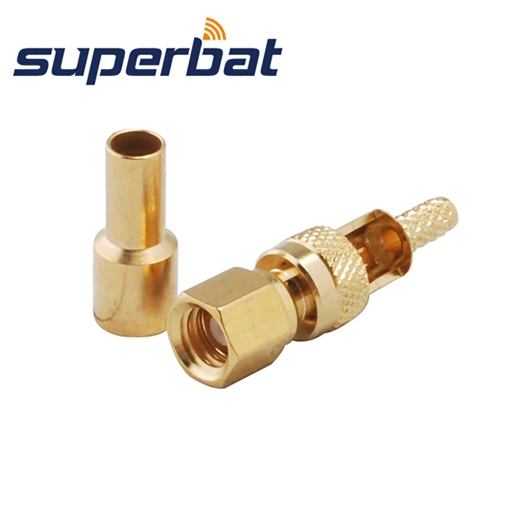 SMC Crimp Male RF Coaxial Connectors for RG174 RG178 RG316 LMR100 Cable