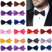 Venta 1 ud. Corbata de moño de satén clásico para hombre Caballero para fiesta de boda moño corbata nudo ajustable