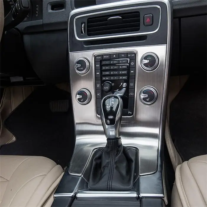 Автомобильный Стайлинг внутренняя отделка кондиционера CD панель управления декоративные наклейки Чехлы для volvo S60- авто аксессуары - Название цвета: Silver