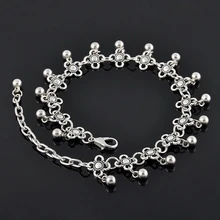 Женский ножной браслет серебряный шарик браслет-цепочка На Лодыжку Босиком сандалии Пляж ноги ювелирные изделия