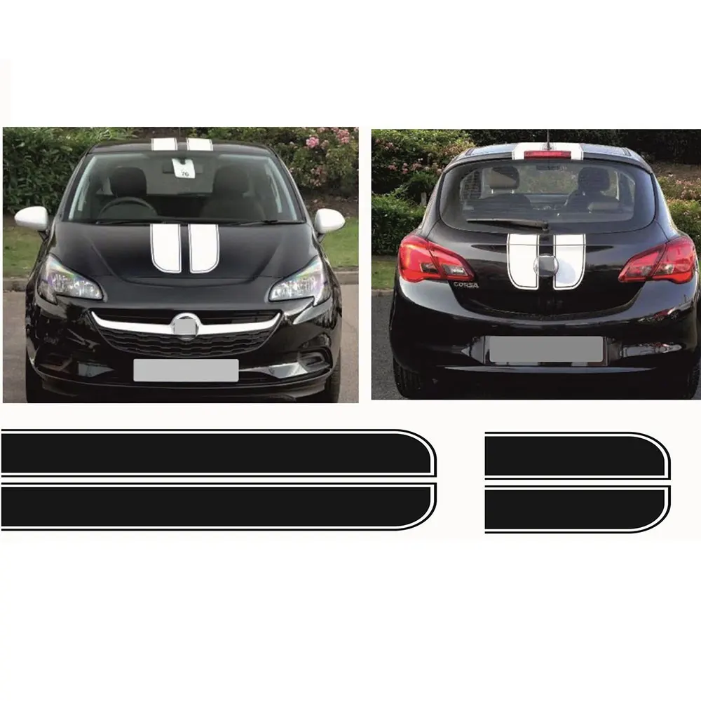 

FOR VAUXHALL CORSA ADAM RACING BONNET+REAR SXI VXR STRIPES STING DECALS VINYL T-416