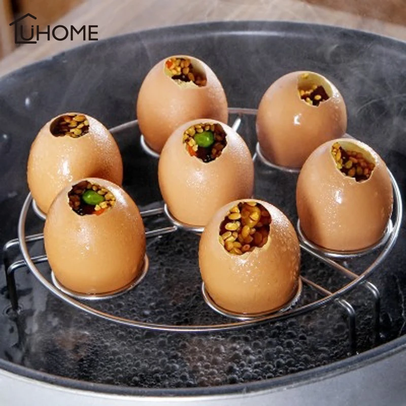 

201/304 Stainless Steel Kitchen Egg Cooker Hard Boil Egg Tools Steaming Bowls Layered Disc Tray Rack Kitchen Gadgets