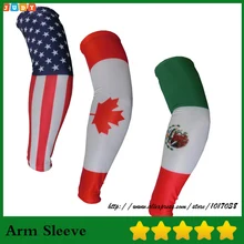 Все дизайн рукав с флагом компрессионная Спортивная ручная манжета для бейсбола футбол влагу неоновые рукава
