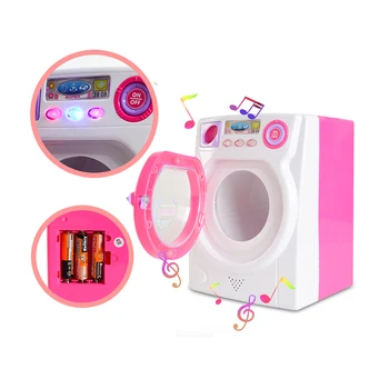 

Mini Makeup Brush Cleaning Electric Washing Machine Toys Pretend Play Kids Toys Children Housekeeping Toys Gift