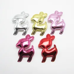 50pcs/lot Sewing felt patches PU Deer Padded Applique shape scrapbooking for DIY headwear clothes accessories 5*3.5