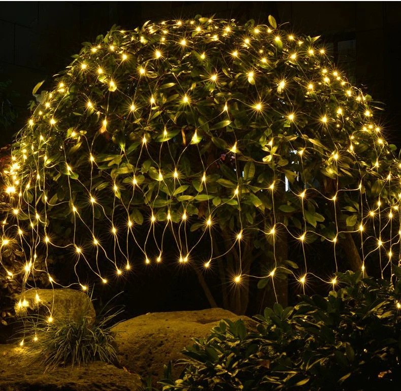 AIMENGTE 220 В светодиодный праздничный светильник для занавесок 1,5*1,5 м/3*2 м/6*4 м сетчатый уличный светодиодный Сказочный светильник рождественское/свадебное украшение