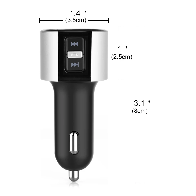 FISHBERG Handsfree USB Wireless Car Mp3 Fm Transmitter Bluetooth Modulator Car Kit With Dual USB Port For Phone Fm Modulator