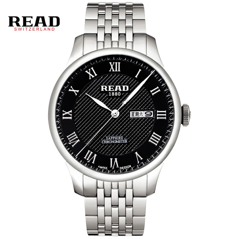 

READ Men's Leather Watch Business Quartz Watch Sapphire Mirror Waterproof Mens Watches Fine steel dial R6029