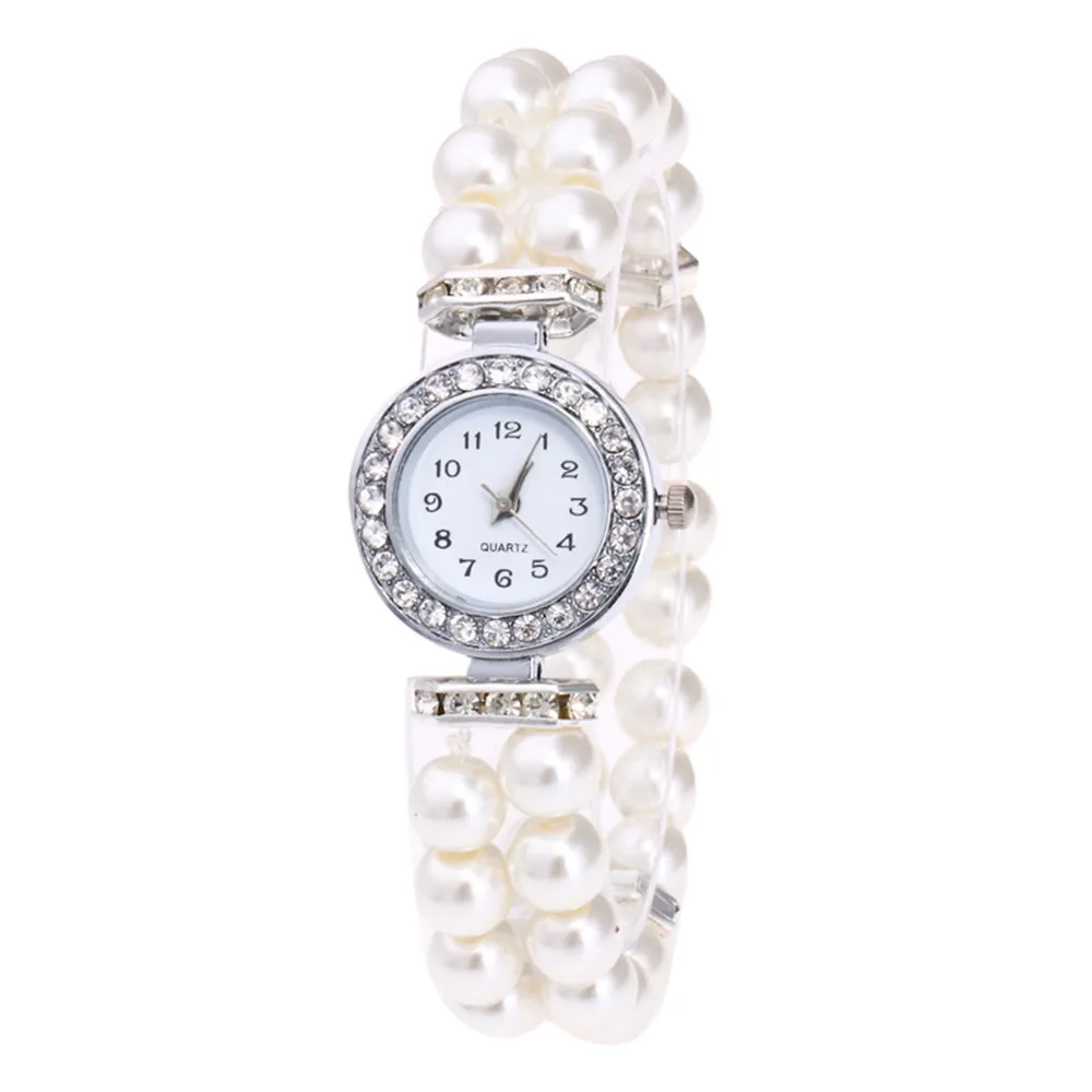 

Fashion Simulated Pearl Strap Watch Women Rhinestone Small Dial Bracelet Watch Quartz Wrist Watch Relogio Feminino Clock