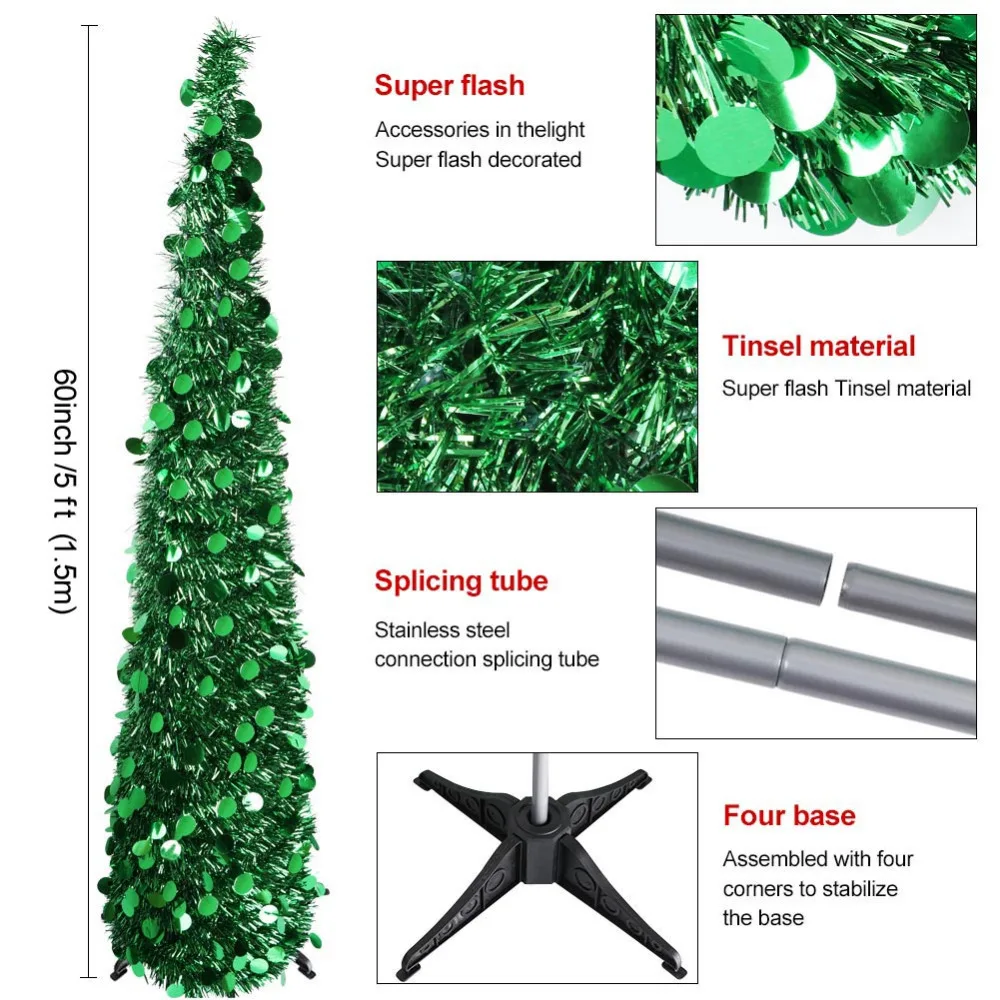 OurWarm Christmas Tree Decorations Artificial Christmas Trees Pop Up 2018 New Year Decor for Home Easy to Store and Pull Up in Trees from Home & Garden on