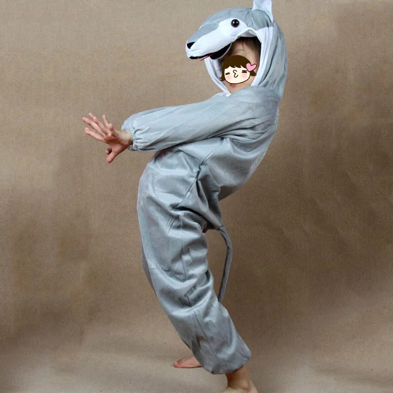 Party Children Animal Cosplay Costume Cartoon Grey Wolf Role Play Clothing Jumpsuits Boy Girls halloween costume for kids Party Children Animal Cosplay Costume Cartoon Grey Wolf Role Play Clothing Jumpsuits Boy Girls halloween costume for kids