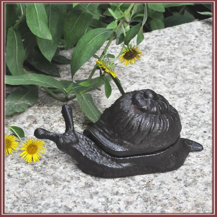 Cast iron snail key box garden decorations,Handcrafted from durable
