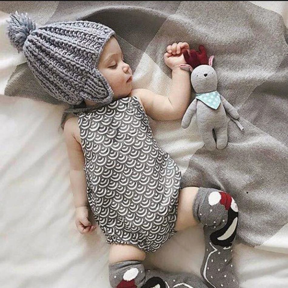 

Pudcoco 2017 New Brand Baby Rompers Sleeveless 1 Piece Soft Acrylic Newborn Baby Clothing Fashion Baby Pajamas Infant Clothes