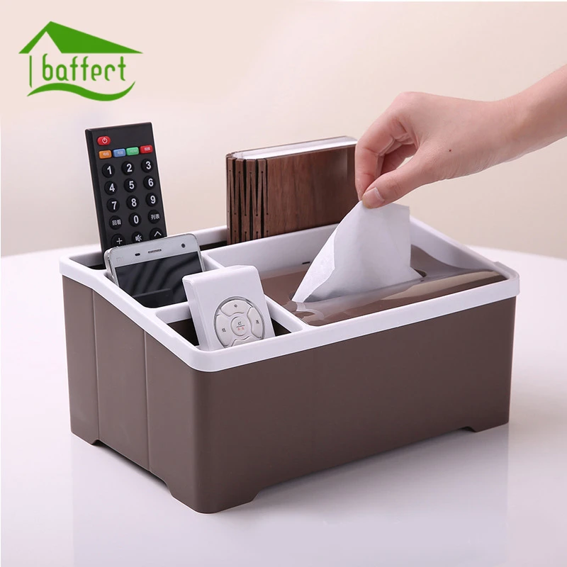 

Desktop Storage Box Tissue Box Plastic multi-grid Makeup Comestic Organizer Desk Decor Holder Small Objects Container