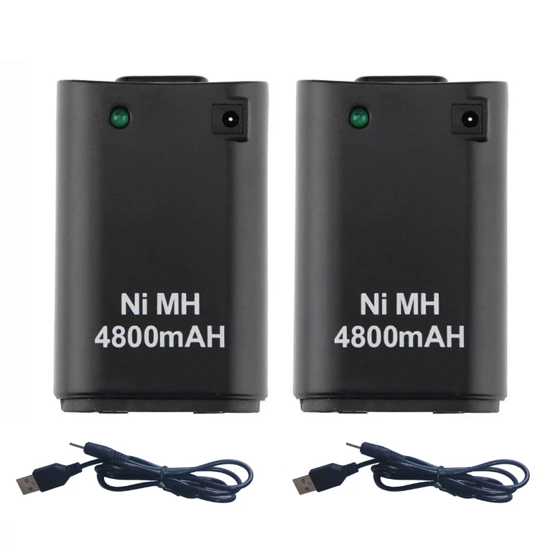 

2x 4800mAh Battery Pack for Xbox 360 Controller Wireless Gamepad Battery Xbox 360 Bateria Pack Replacement