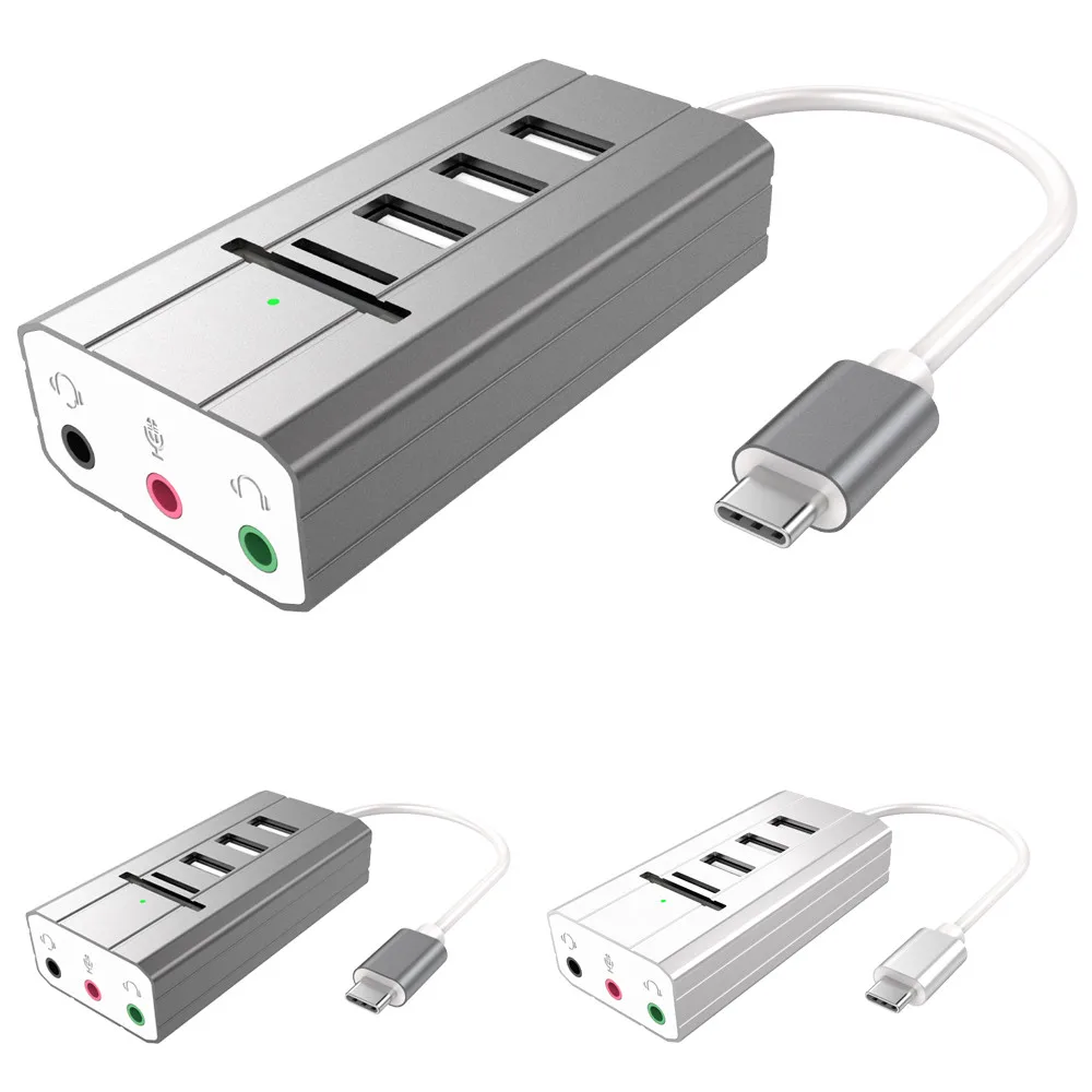 CARPRIE TYPE C концентратор звуковая карта аудио выход адаптер 5 1 USB сплиттер + внешняя