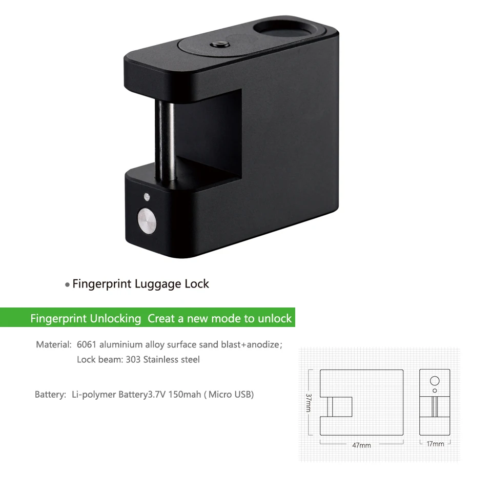 DAYTECH Smart Fingerprint Padlock