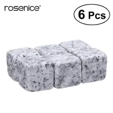6 pièces gris Wiskey glace vin pierre boisson refroidissement roches pour whisky et autres boissons