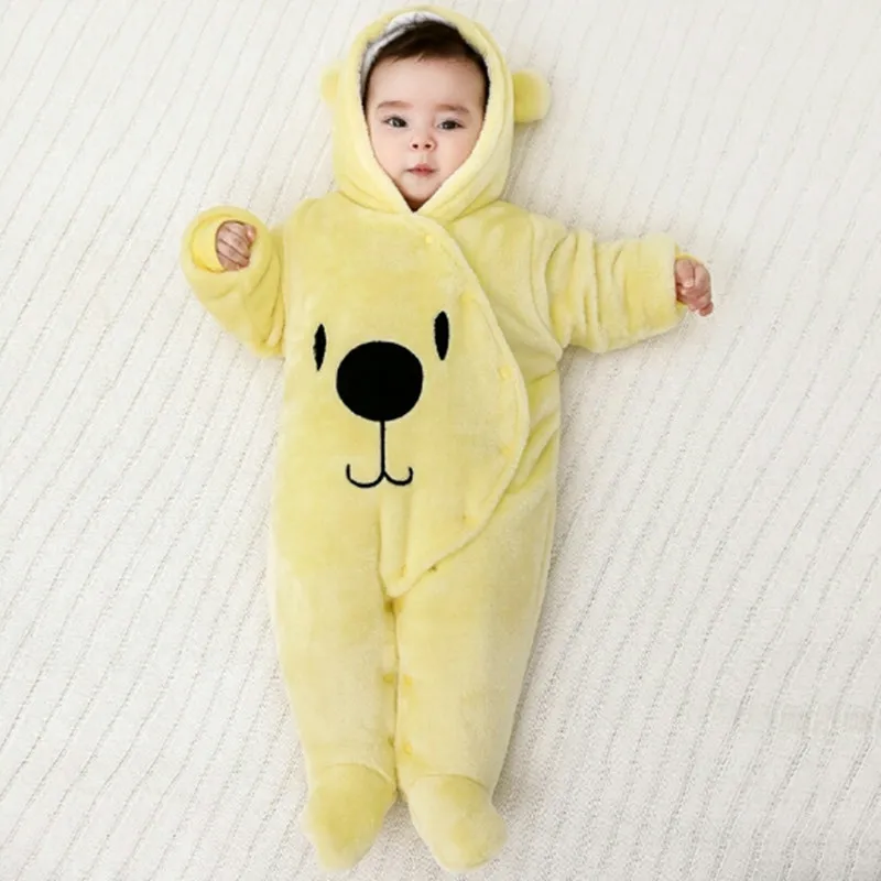 Детская одежда для новорожденных Детский хлопковый зимний осенний хлопковый комбинезон с рисунком ног