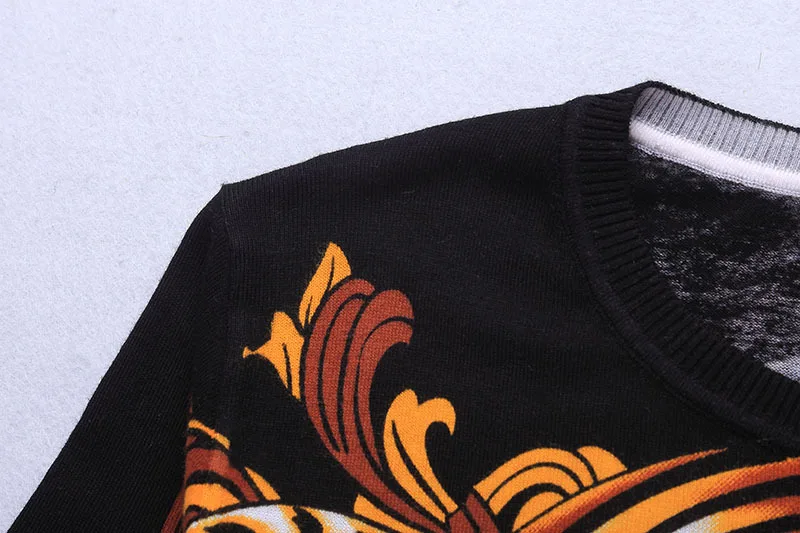 Domineering большой рисунок головы тигра 3D печать модный свитер осень и зима качественный вязаный необычный мужской свитер m-xxxl
