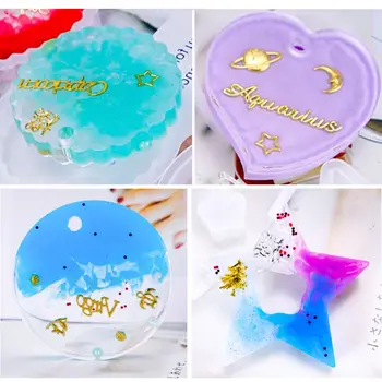 

12 Styles Heart Square Round Pendant DIY Mold Resin Casing Craft Jewelry Making Tools