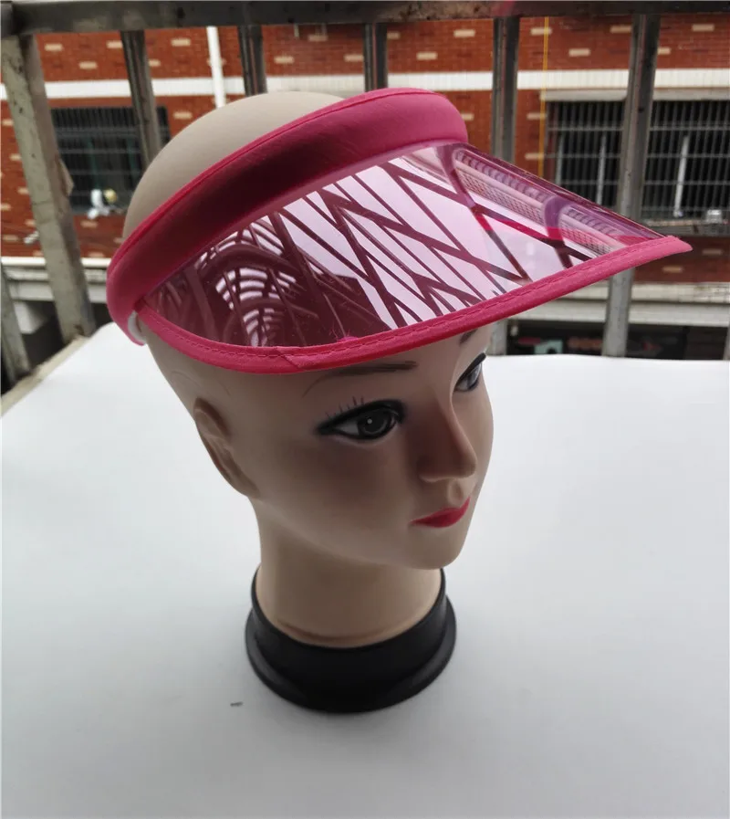 

Women's Transparent PVC Topless Visor Caps Holiday Summer UV protection Cycling Hats Beach Casquette Gorras