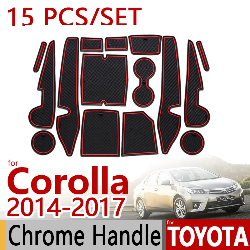 Для Toyota Corolla E160 противоскользящая резиновая чашка подушка дверной паз коврик 15