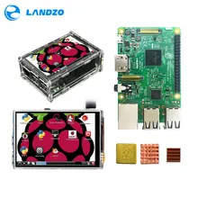 Raspberry Pi 3 Model B Board + 3.5 TFT Raspberry Pi3 LCD ekran dotykowy + akrylowa skrzynka + radiatory dla Raspbery Pi 3 Kit