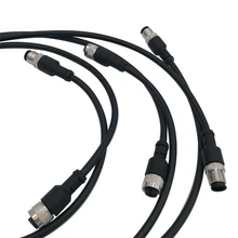 M12 кабель для подключения датчика двойной головкой мужской женский 2 м провода водонепроницаемый 4Pin 5Pin 8Pin тип A