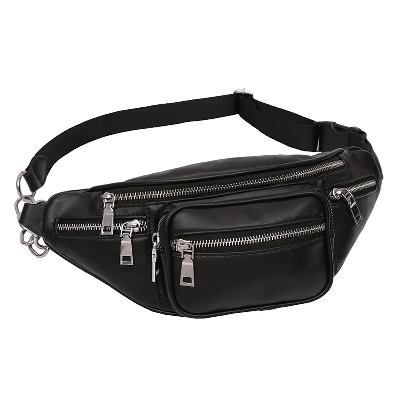 Fashion 2018 Women's Crossbody Waist Bag Ladies PU Leather Chain Belt
