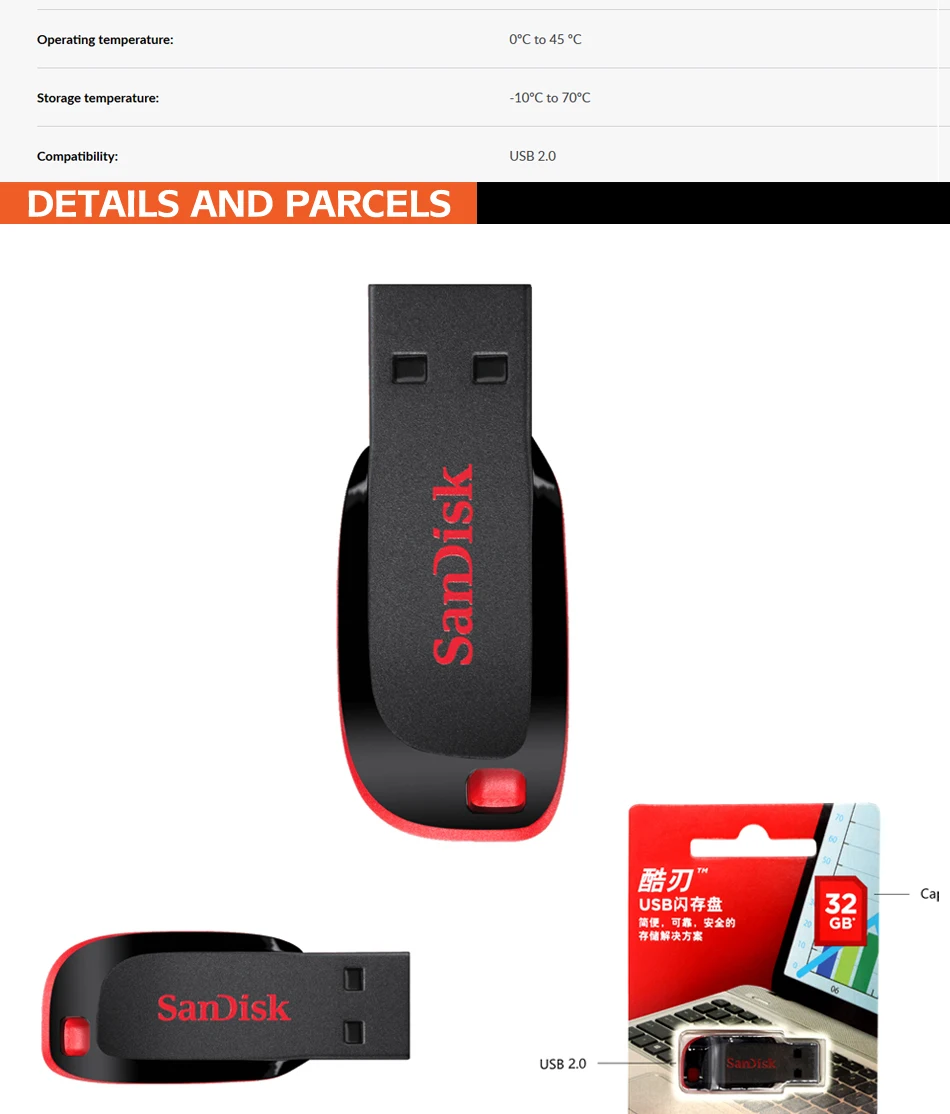 Флеш-накопитель USB SanDisk CRUZER CZ50, USB 2,0, 128 г, 64 г, 32 г, 16 г, 8 г, мини-накопитель, флешка для мобильных телефонов на ПК