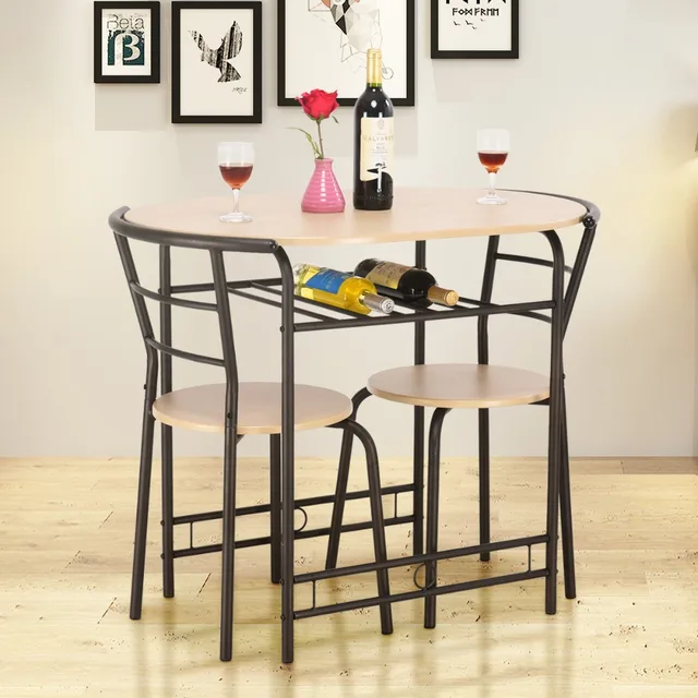 Best Price Conjunto de Mesa y 2 Sillas Set Muebles de Hierro para Comedor Cocina Terraza HW57334NA Best Price Conjunto de Mesa y 2 Sillas Set Muebles de Hierro para Comedor Cocina Terraza HW57334NA
