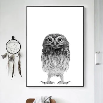

Wall Art Print Big Eye Owl Black White Nordic Animal Posters And Prints Painting Kids Wall Pictures For Living Room Baby Bedroom