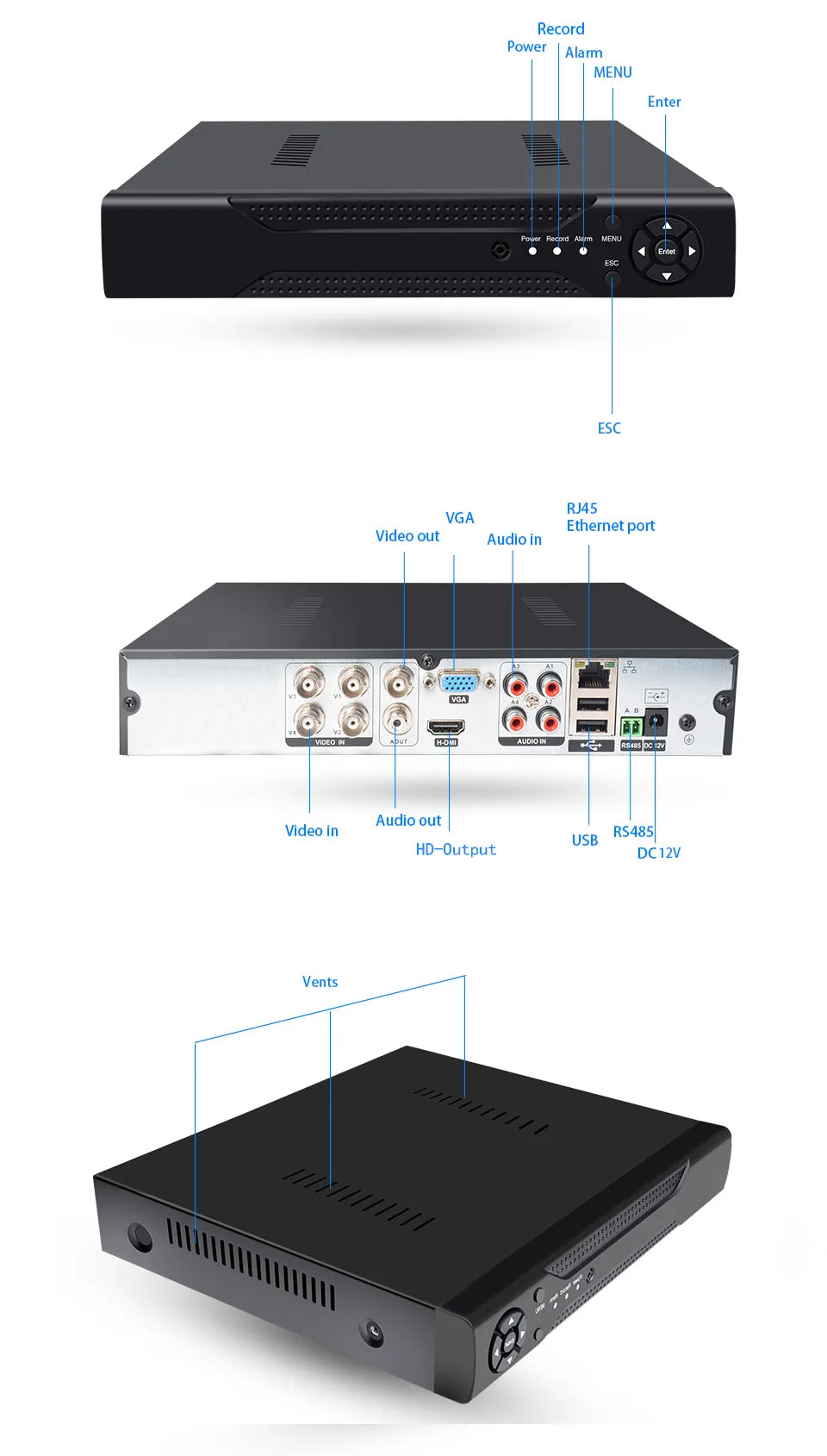 AHD 1080N 8CH/16CH CCTV небольшой видеорегистратор 5в1 для комплекта видеонаблюдения VGA HDMI система безопасности мини NVR для 1080P IP камера цифровой видеорегистратор Onvif PTZ H.264