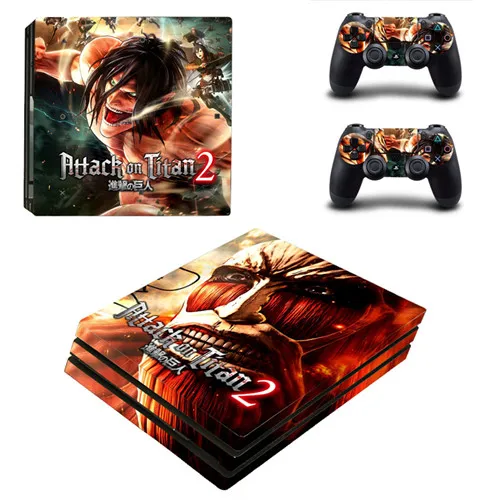 Anime Attack On Titan 2 PS4 Pro Skin Sticker Decal For Sony PS4 PlayStation 4 Console and 2 Controllers PS4 Pro Skins Stickers 