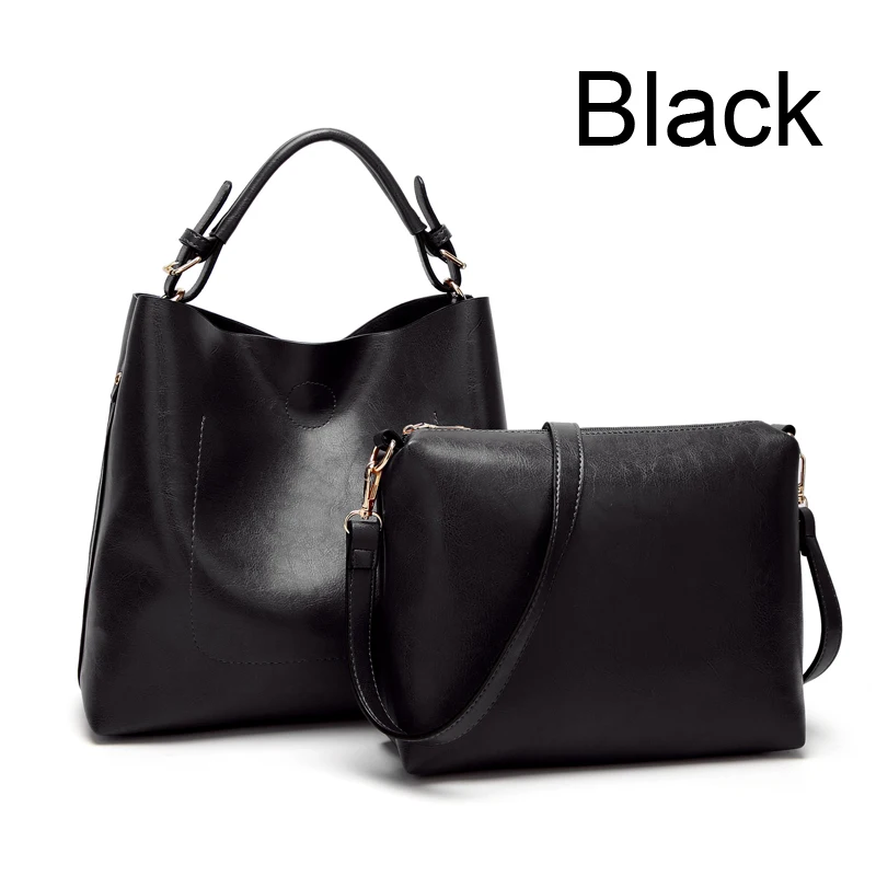 ZMQN женская сумка, винтажная дизайнерская сумка, Набор сумок через плечо для женщин, сумка, кожаная сумка, вместительная сумка, сумка Kabelka - Цвет: Black