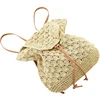 Beach Women's Backpacks Summer Straw Bags Drawstring Hollow Out Handmade Knitted Travel Backpack Design For Girls B-018 5